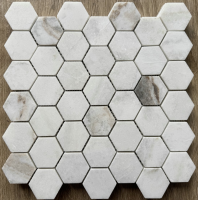 Hexagon Grace White Honed 2 x 2 11.75 x 12